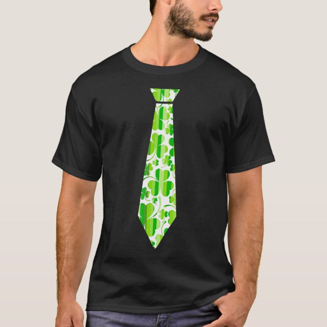 Camiseta Necktie St Paddys Day Irish Cravat Ireland Parte R (Frente)