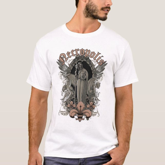Camiseta Necropolis Gothic Angel Vintage (Frente)