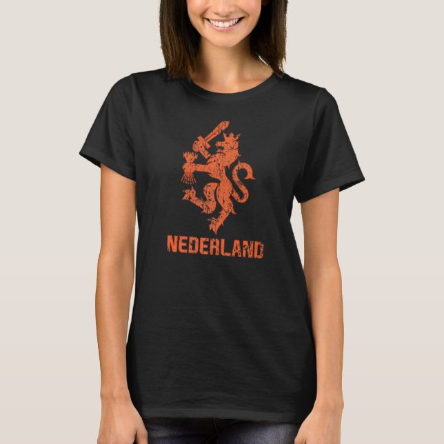 Camiseta Nederland Flag Dutch Lion Netherlands Internationa (Frente)