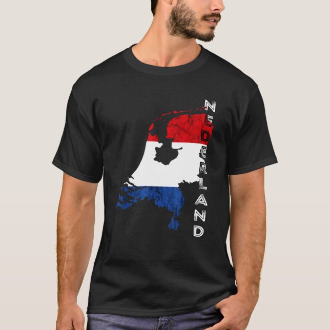 Camiseta Nederland Map Netherlands Flag Dutch Pride Netherl (Frente)
