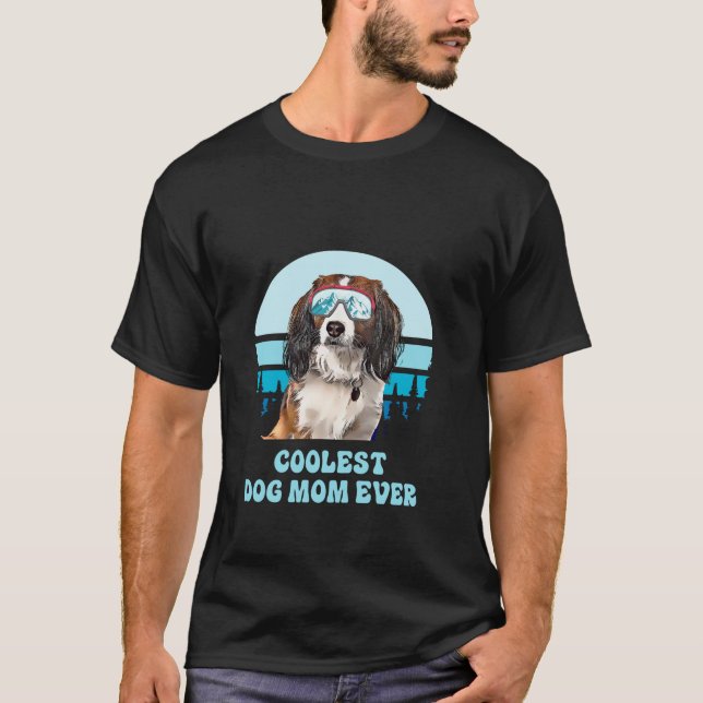 Camiseta Nederlandse Kooikerhondje Skiing Cachorro Mais Leg (Frente)