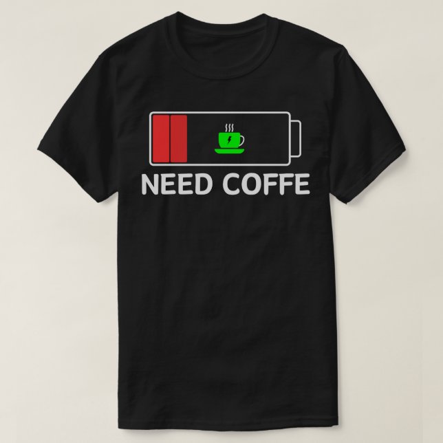 Camiseta need coffee (Frente do Design)
