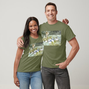 Camiseta Neerlandês Art Nouveau Ducks and Geese