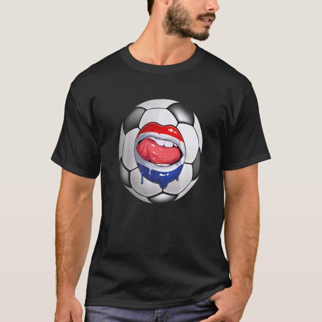 Camiseta Neerlandês Soccer Fan Dutch Flag Bouth (Frente)