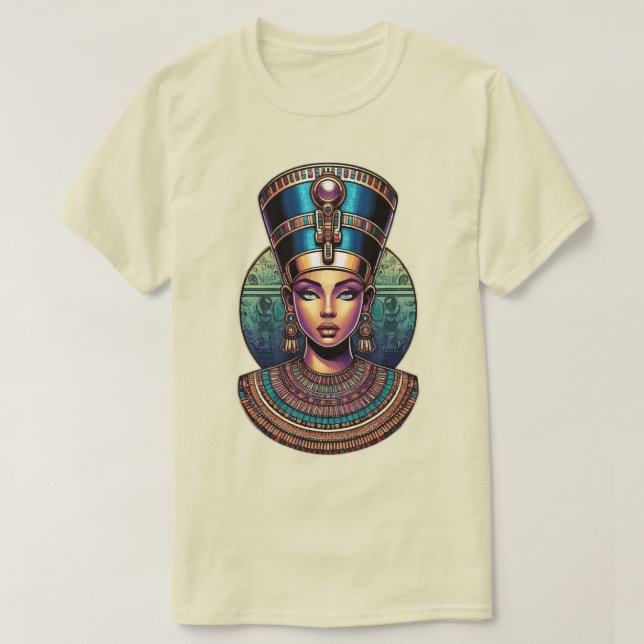 Camiseta Nefertari Queen  – Egyptian Royalty  (Frente do Design)
