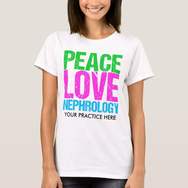Camiseta Nefrologia do amor da paz (Frente)