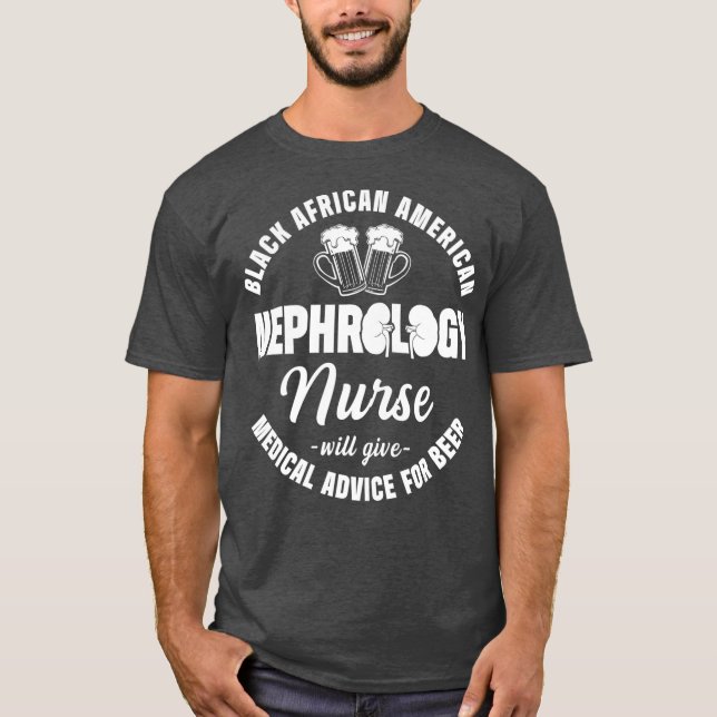 Camiseta Nefrologia Enfermeira Negra Para Diálise Da Cervej (Frente)