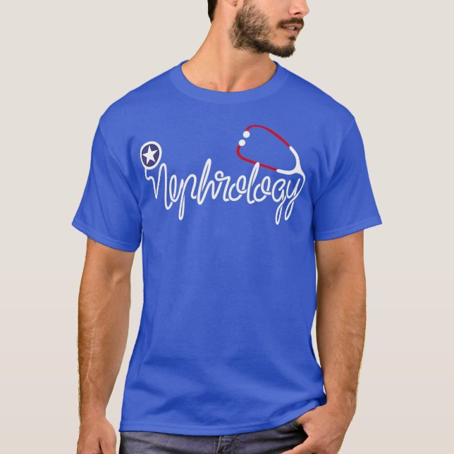 Camiseta Nefrologia Estetoscópio Rim Diálise (Frente)