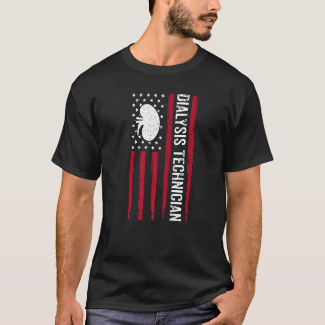 Camiseta Nefrologia Patriótica Americana Diálise Tecnológic (Frente)