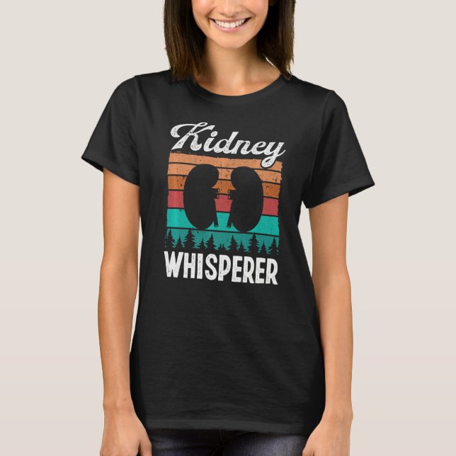 Camiseta Nefrologista Apreciação Rim Whisperer Retro N (Frente)