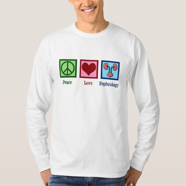 Camiseta Nefrologista Peace Love Nephrology Office (Frente)