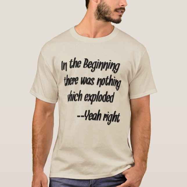 Camiseta Negação cristã legal da teoria de Big Bang dos (Frente)