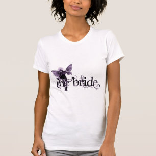 Camiseta Negativo roxo feericamente do vestido branco -
