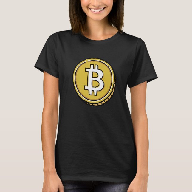 Camiseta Negociante de criptomoeda Bitcoin BTC  Para Inve C (Frente)