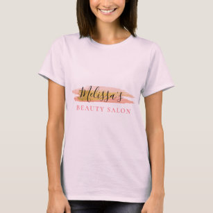 Camiseta negócio elegante de salão rosa