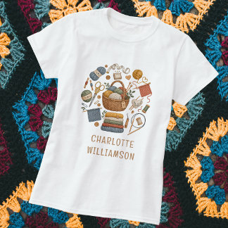 Camiseta Negócio Personalizado de Tricô e Crochê