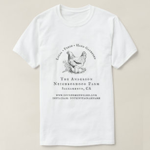 Camiseta Negócios de Fazenda da família de script de frango