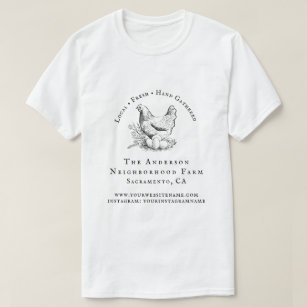 Camiseta Negócios de Fazenda da família de script de frango