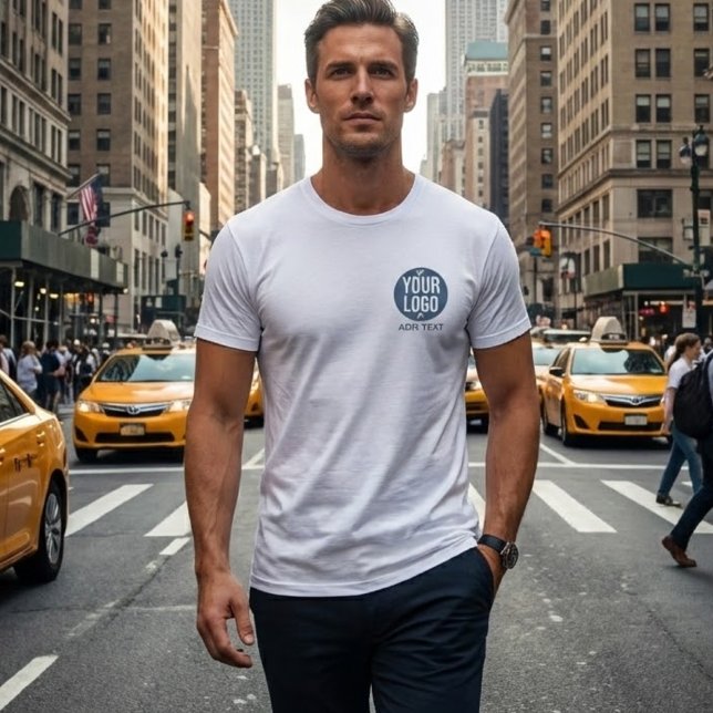 Camiseta Negócios de Logo Personalizado Com Texto (Criador carregado)