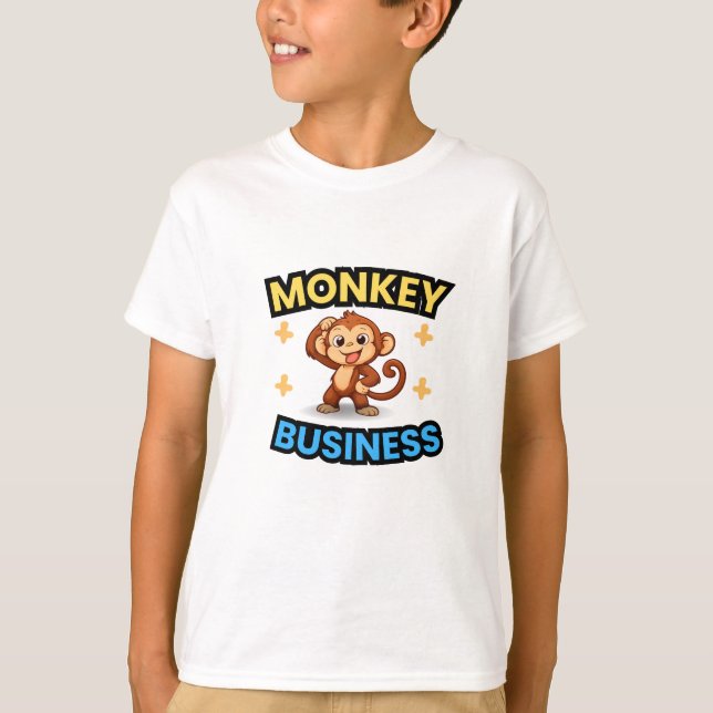 Camiseta Negócios de Macaco Divertido (Frente)