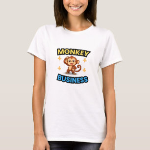 Camiseta Negócios de Macaco Divertido