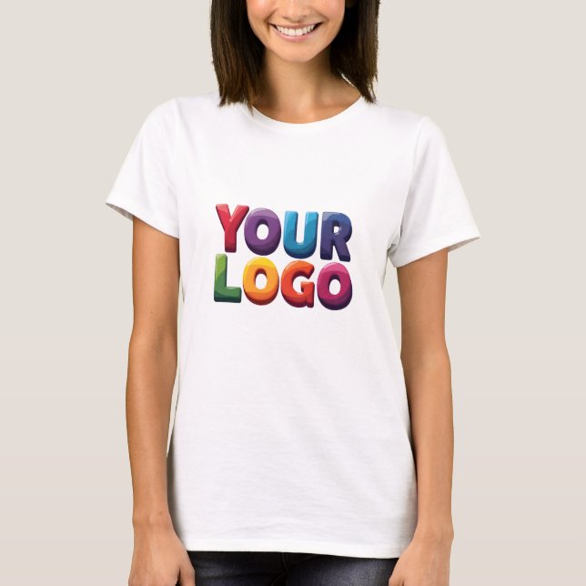 Camiseta Negócios Simples com Logotipo e Texto Personalizad (Frente)