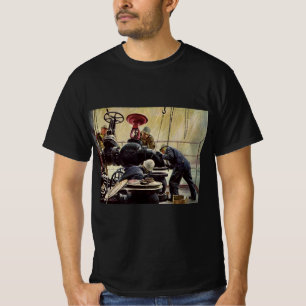 Camiseta Negócios Vintage, Plataforma de Petróleo no Oceano