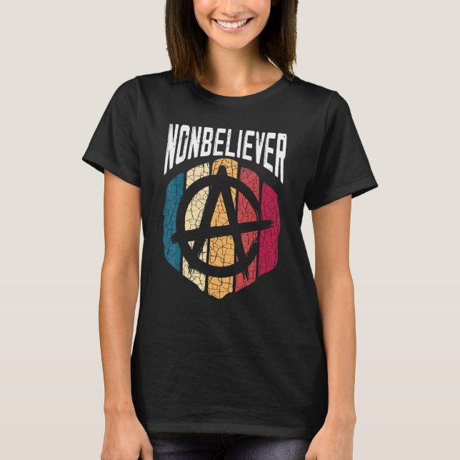 Camiseta Negra Agnóstico Antireligioso Incrível (Frente)