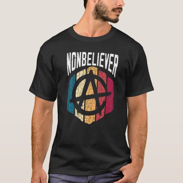 Camiseta Negra Agnóstico Antireligioso Incrível (Frente)