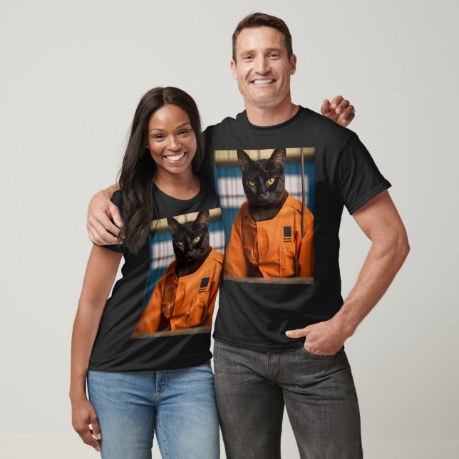 Camiseta Negra Apresentando Gato Castanho de Havan (Unissex)