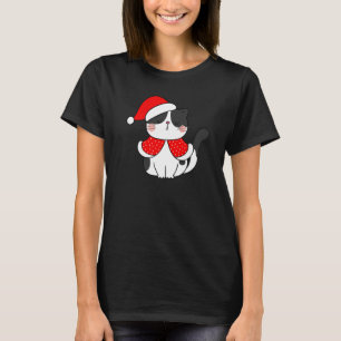 Camiseta Negra Branca Santa Hata Natal Bah humbu