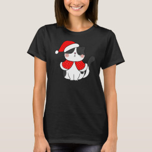 Camiseta Negra Branca Santa Hata Natal Bah humbu