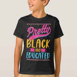 Camiseta Negra E Educada Negra-Americana