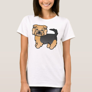 Camiseta Negra E Tan Norfolk Terrier Cute Cartoon Dog