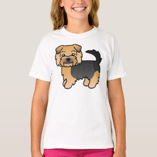 Camiseta Negra E Tan Norfolk Terrier Cute Cartoon Dog