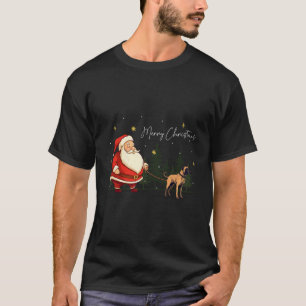 Camiseta Negra Engraçada Cur Cur Papai Noel Natal Wa