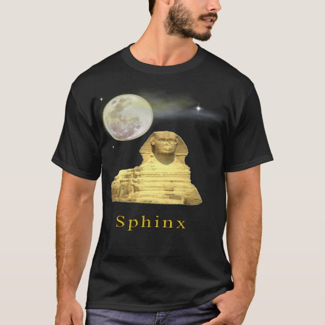 Camiseta negra esfinge egípcia (Frente)