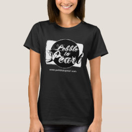 Camiseta negra feminina com logotipo
