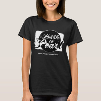 Camiseta negra feminina com logotipo