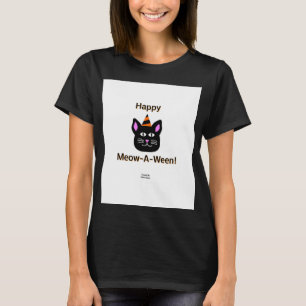 Camiseta Negra Gato-Moa-Ween Camisa Negra-Básica p