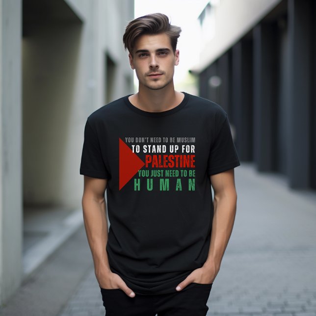 Camiseta negra GRATUITA PALESTINA para o homem (Criador carregado)