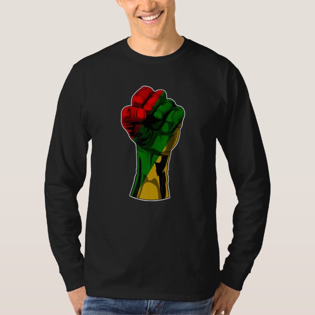 Camiseta Negra História Mês Pinto Poder Negro Mulheres Home (Frente)