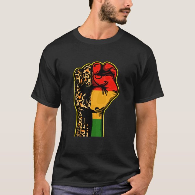 Camiseta Negra História Mês Pinto Poder Negro Mulheres Home (Frente)
