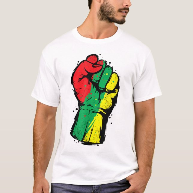 Camiseta Negra História Mês Pinto Poder Negro Mulheres Home (Frente)