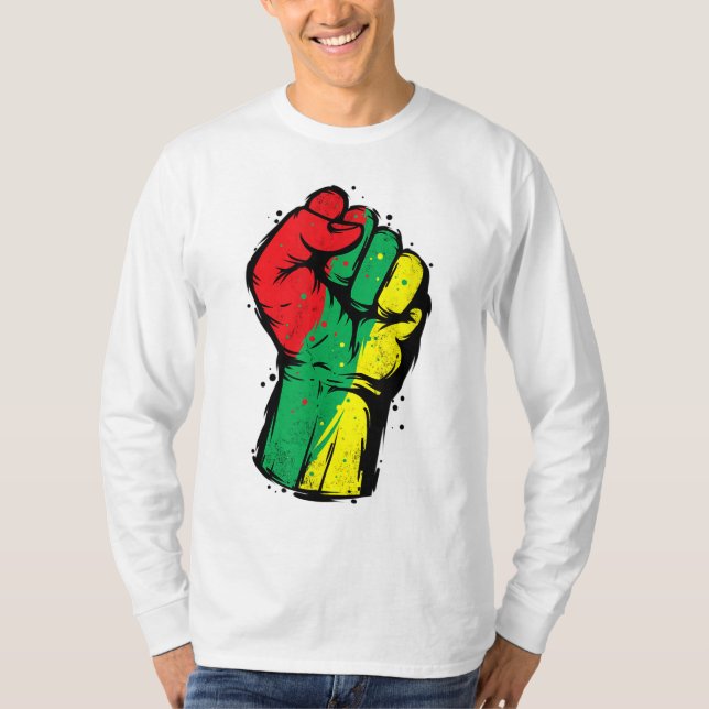 Camiseta Negra História Mês Pinto Poder Negro Mulheres Home (Frente)