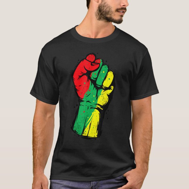 Camiseta Negra História Mês Pinto Poder Negro Mulheres Home (Frente)