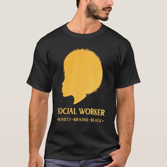 Camiseta Negra Histórico Mês Trabalhador Social Africano Am (Frente)