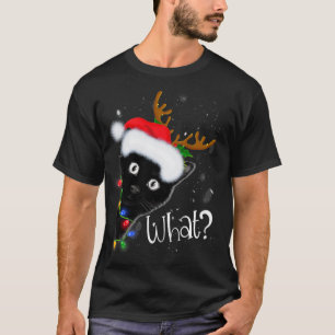 Camiseta Negra Negra Negra Negra Luzes De Natal Engraçadas 