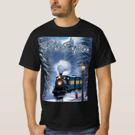 Camiseta Negra Polar Express, de uso masculino - C