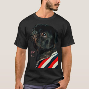 Camiseta Negra Pug Women Pug Pug Mãe Vida Pai Pet Amor Cach